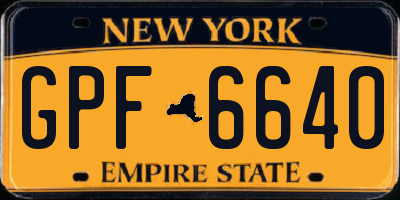 NY license plate GPF6640