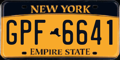 NY license plate GPF6641
