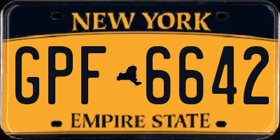NY license plate GPF6642