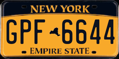 NY license plate GPF6644