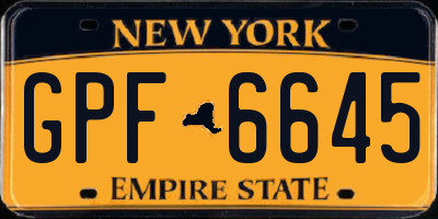NY license plate GPF6645