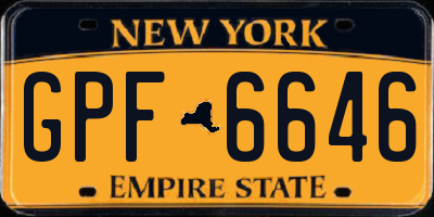 NY license plate GPF6646