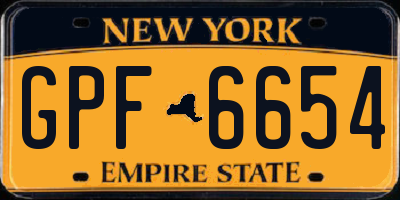 NY license plate GPF6654