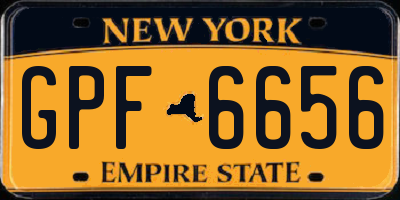 NY license plate GPF6656