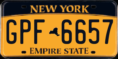 NY license plate GPF6657