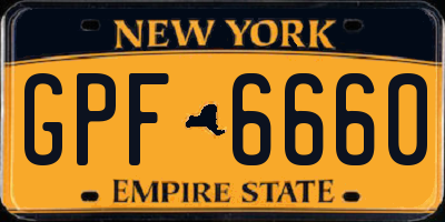 NY license plate GPF6660