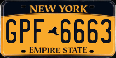 NY license plate GPF6663