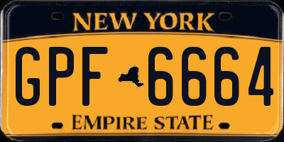 NY license plate GPF6664
