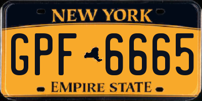 NY license plate GPF6665