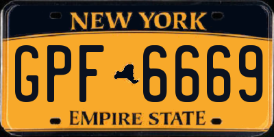 NY license plate GPF6669
