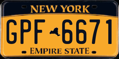 NY license plate GPF6671