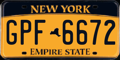 NY license plate GPF6672