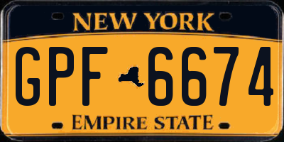 NY license plate GPF6674