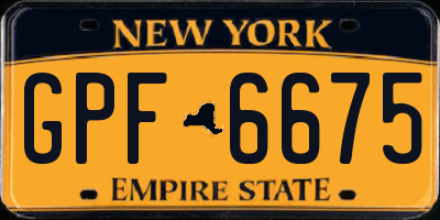 NY license plate GPF6675
