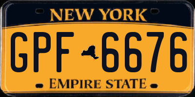 NY license plate GPF6676