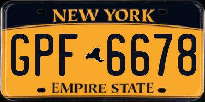 NY license plate GPF6678