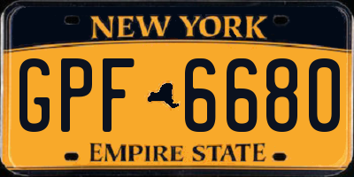 NY license plate GPF6680