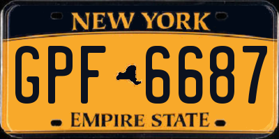 NY license plate GPF6687
