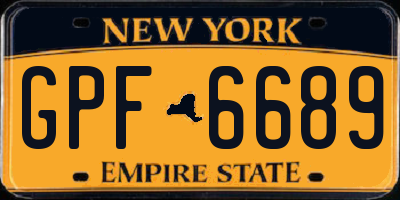 NY license plate GPF6689