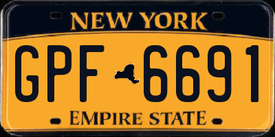NY license plate GPF6691