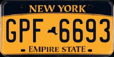 NY license plate GPF6693