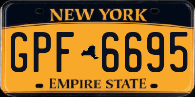 NY license plate GPF6695