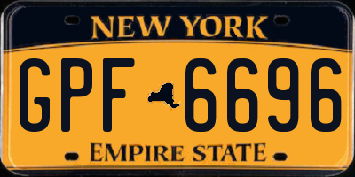 NY license plate GPF6696