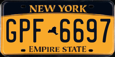 NY license plate GPF6697