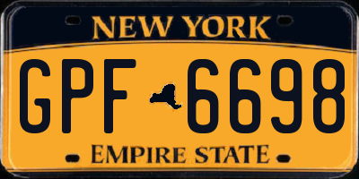 NY license plate GPF6698