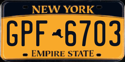 NY license plate GPF6703