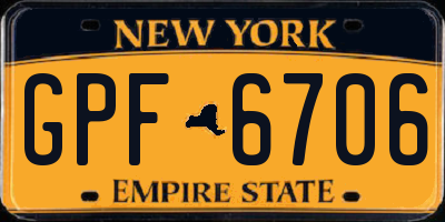 NY license plate GPF6706