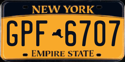 NY license plate GPF6707