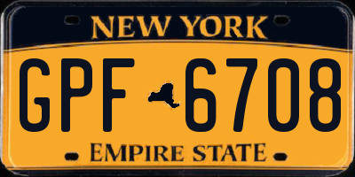 NY license plate GPF6708