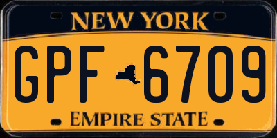 NY license plate GPF6709