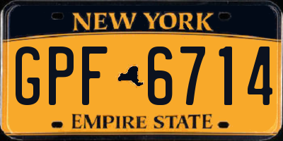 NY license plate GPF6714