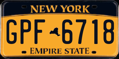 NY license plate GPF6718