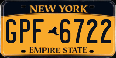 NY license plate GPF6722
