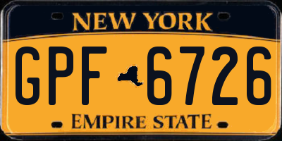 NY license plate GPF6726