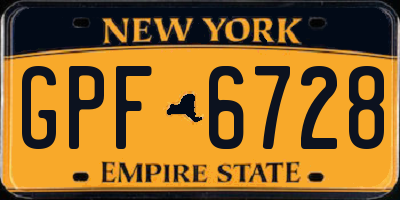 NY license plate GPF6728