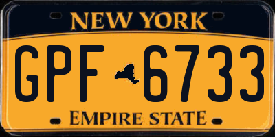 NY license plate GPF6733