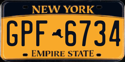 NY license plate GPF6734