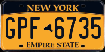 NY license plate GPF6735