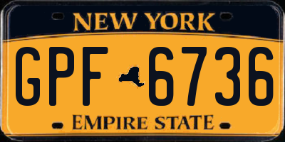 NY license plate GPF6736