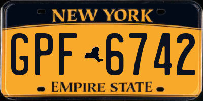 NY license plate GPF6742