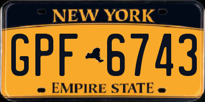 NY license plate GPF6743
