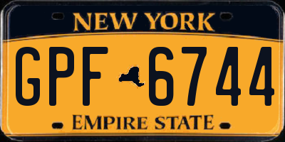 NY license plate GPF6744