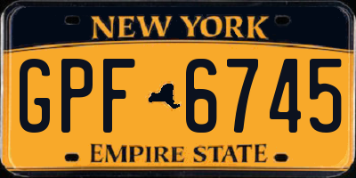NY license plate GPF6745