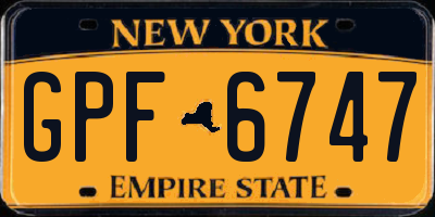 NY license plate GPF6747