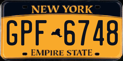 NY license plate GPF6748