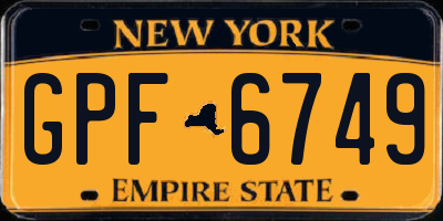 NY license plate GPF6749
